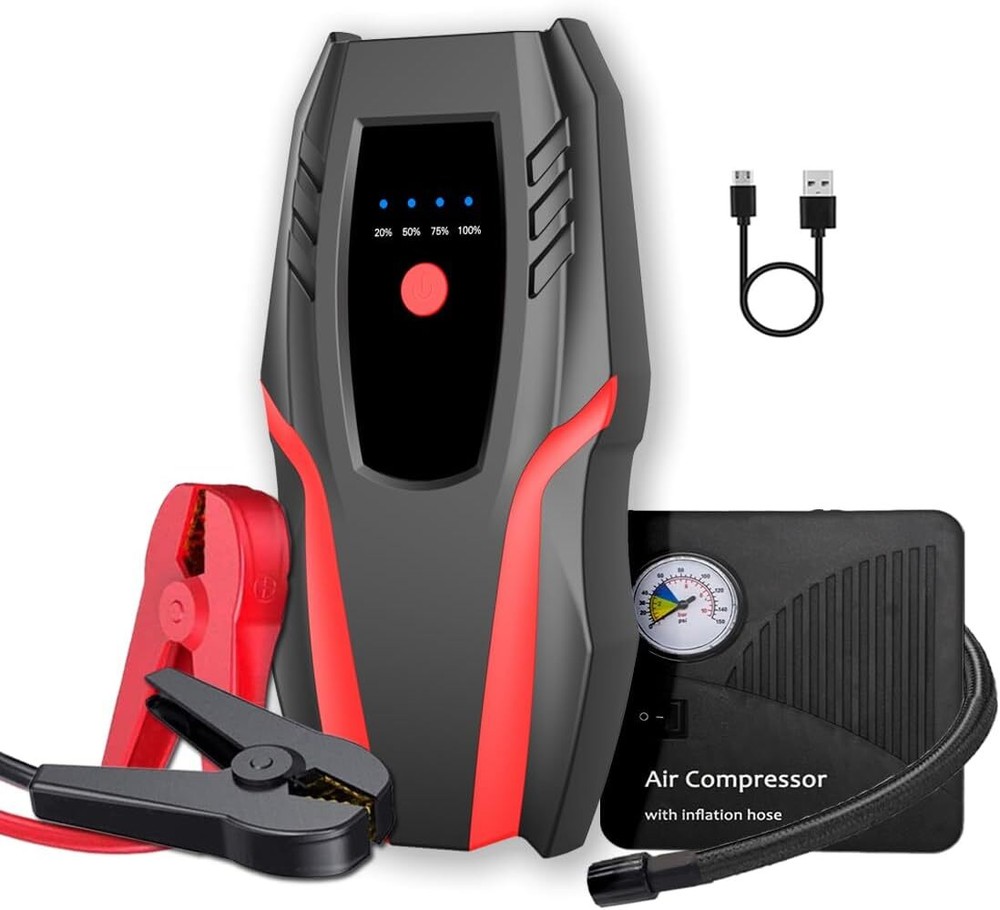12v Auto Jump Starter Pack with Air Compressor, Peak A20-1500a+compressor