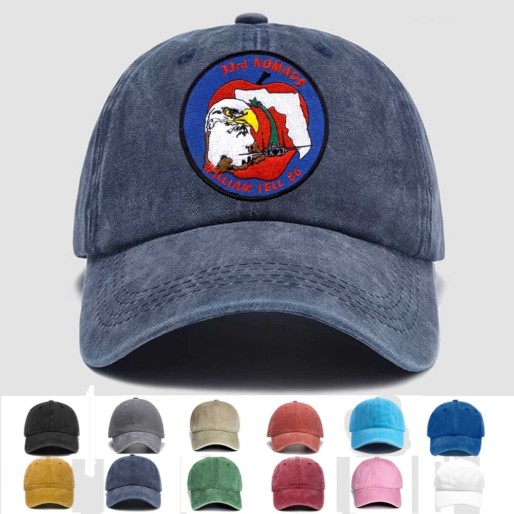 Custom Embroidered Hat 33rd Fighter Wing Nomads, Veteran Cap, Trucker Hat, Gift