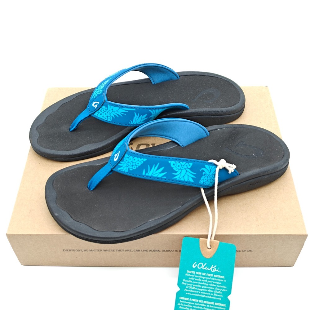 OluKai Ohana Water Resistant Sandals with Arch Support Trench Blue US W7