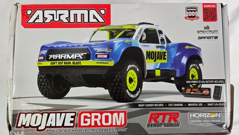 Arrma Mojave Grom MEGA 4WD 380 Brushed 1/18 Electric Desert Truck RTR Blue/White