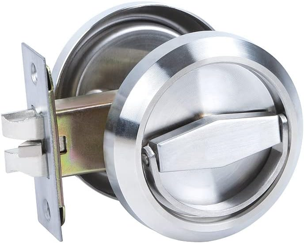 Round Privacy Pocket Door Lock with Keyless Passage Handle Knobs Lockset