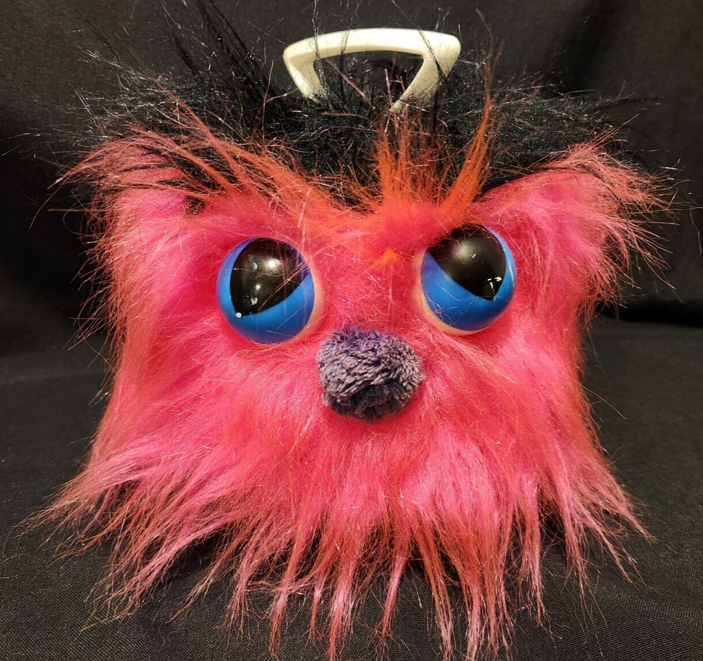 Vintage 1960's Disk-Go Case Pink Fuzzy Monster 45 RPM Record Carrying Case