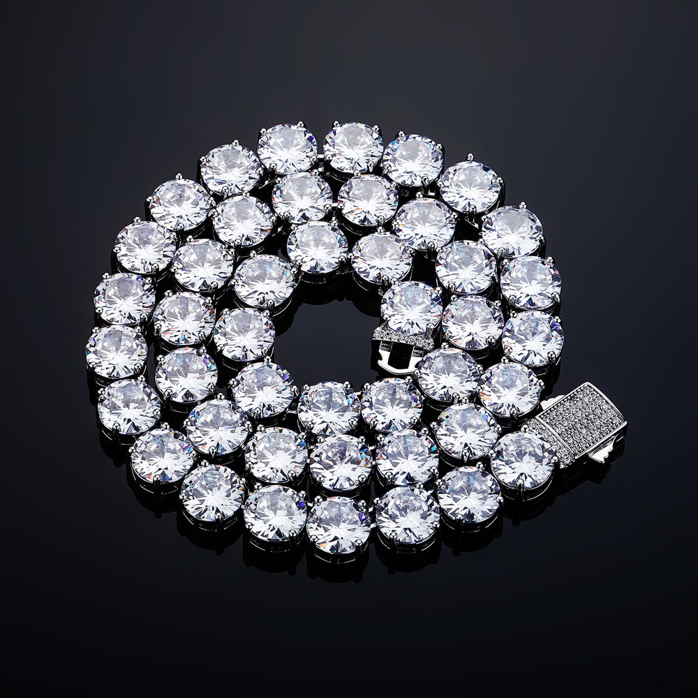 10mm Hip Hop Tennis Chain Necklace Bracelet Set with Cubic Zirconia by TopBling