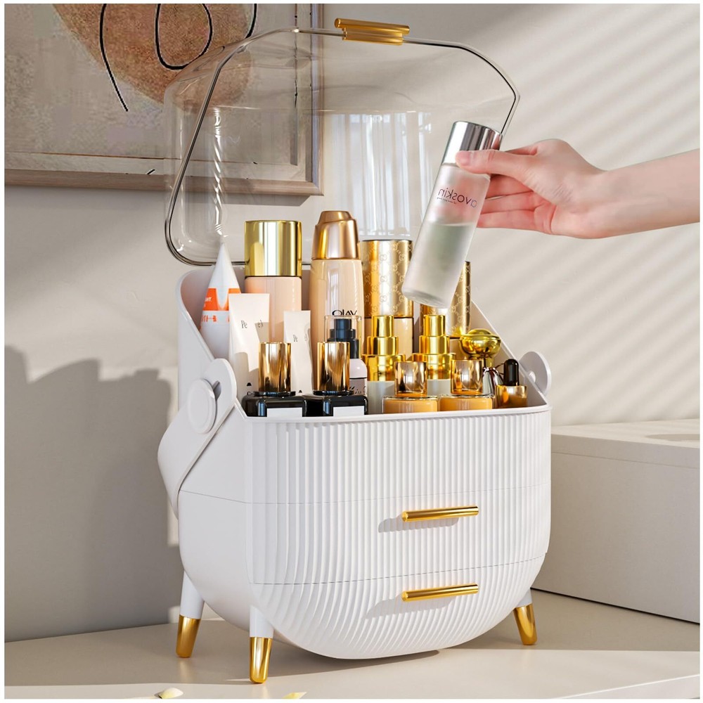 NestOrganix Makeup Organizer Skincare Organizers - Cosmetic Display Cases wit...