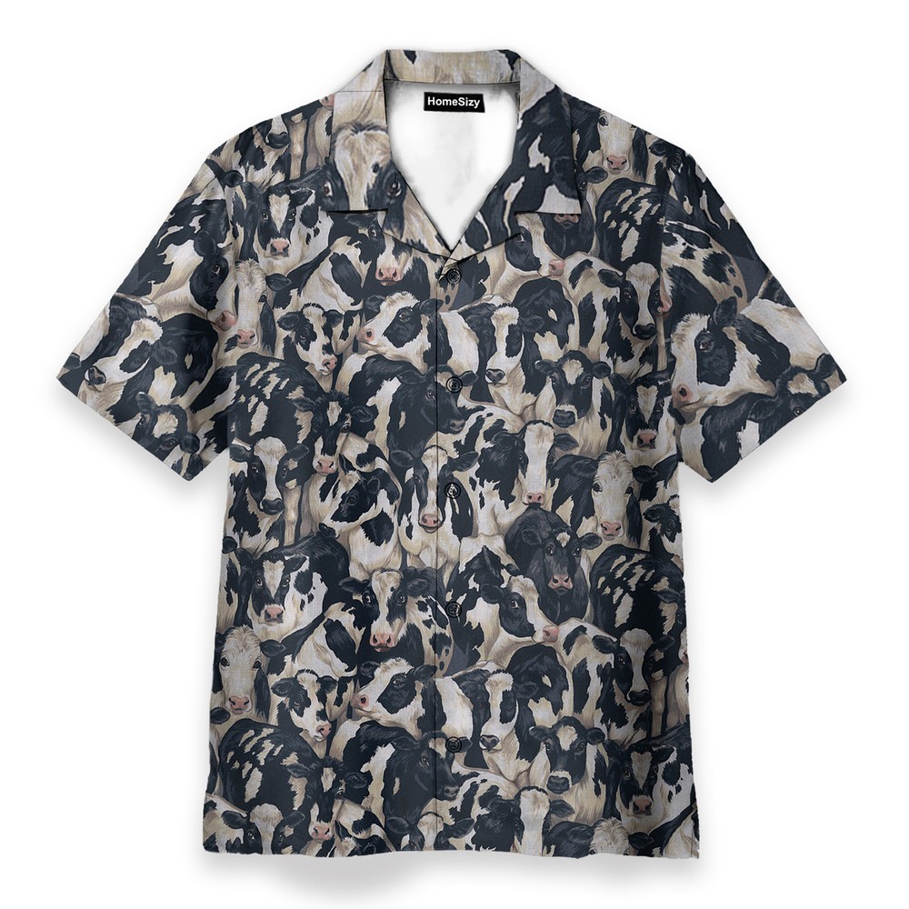 Fat Quarter Cows Farm   Hawaiian Shirt Beach Shorts