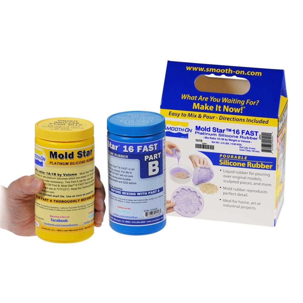 Smooth-On Mold Star 16 Fast Silicone Rubber Pint Kit for Quick Mold Making