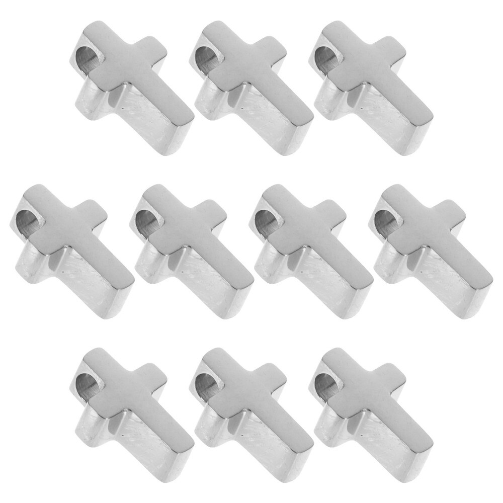 10pcs DIY Accessories Cross Pendants Hanging Cross Bracelet Necklace Making