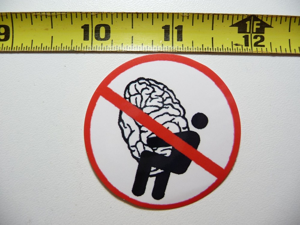 NO NOT ALLOWED LEAVE KNOWLEDGE HERE DECAL STICKER JOB OCCUPATION WORK PROHIBITED