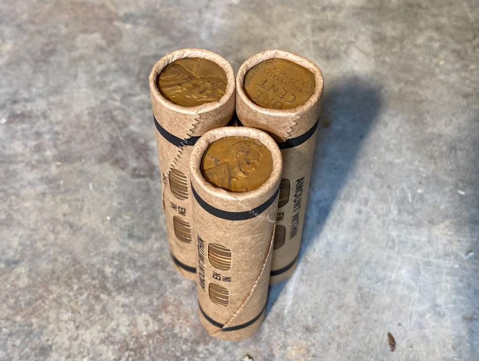 WHEAT PENNY ROLL old unsearched window wrapped us coin cents estate money hoard