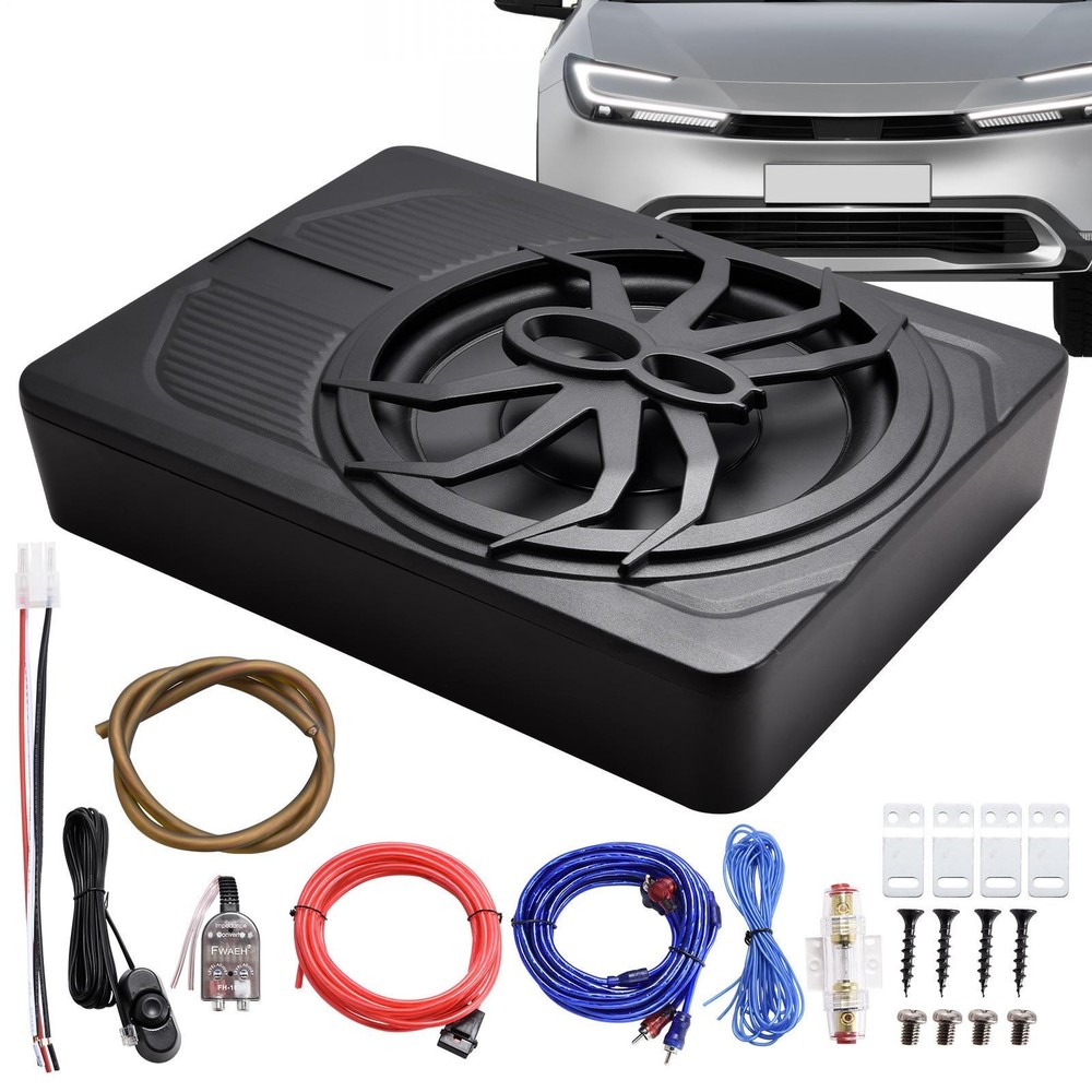 Powered Under-Seat Subwoofer for Car or Truck with Amp Kit