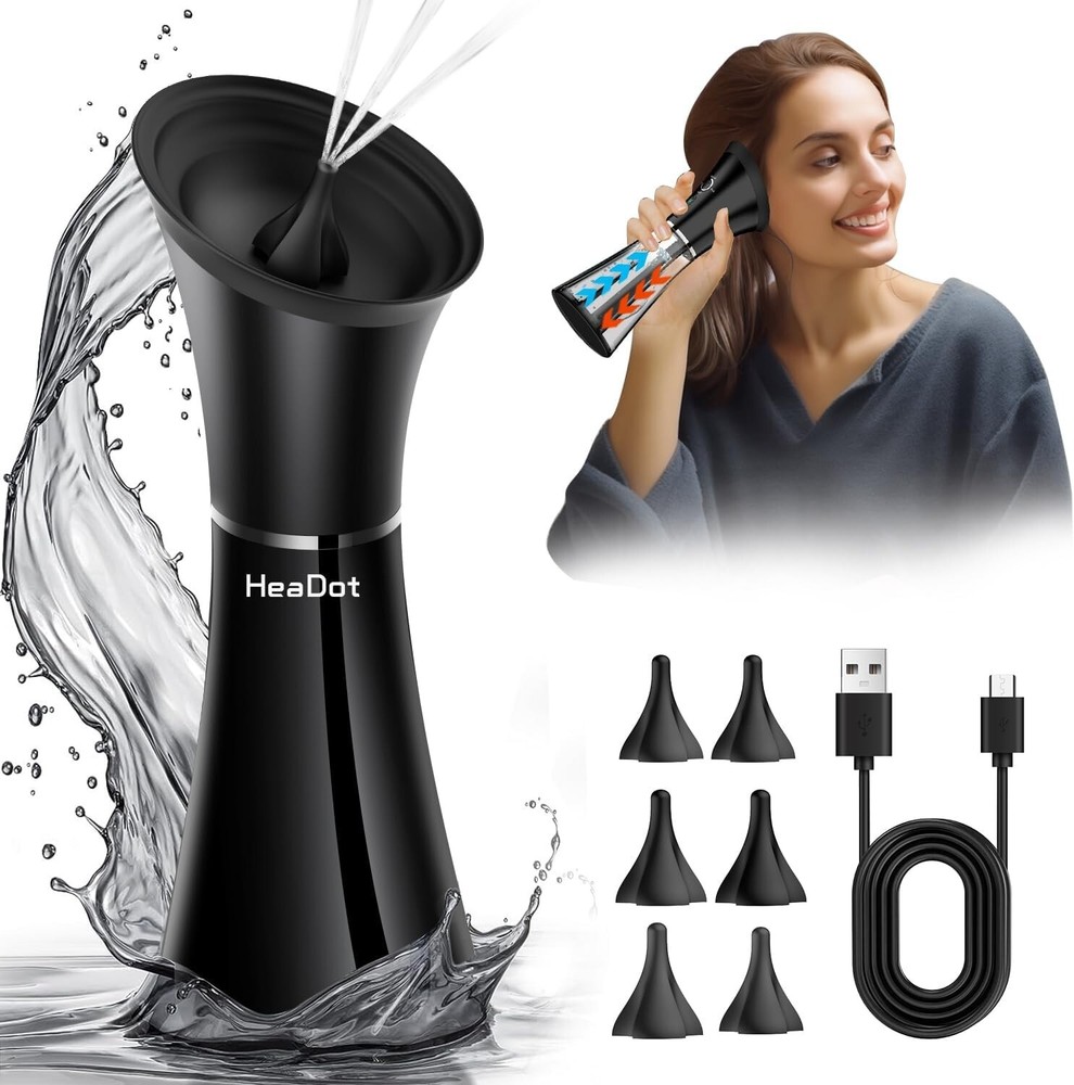 Portable Electric Ear Cleaning System - 6 Tips & Intelligent Temperature Control