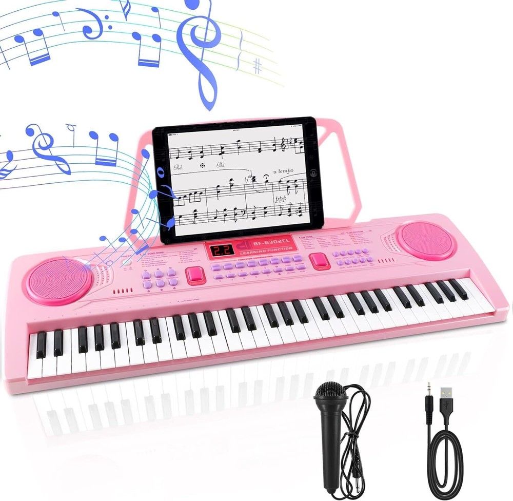 61-Key Portable Electronic Keyboard Piano for Kids with Early Learning Features