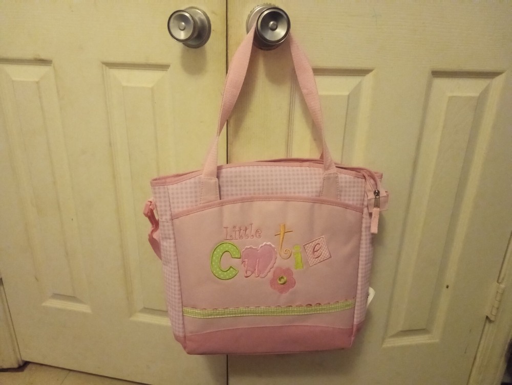 Pink Baby Girl Diaper Bag With Changing Pad