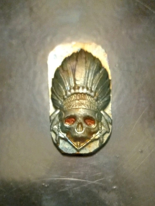 1/2 oz .999 Fine Silver Hand Poured, Warrior Toned, Mutiny Metals, High Relief