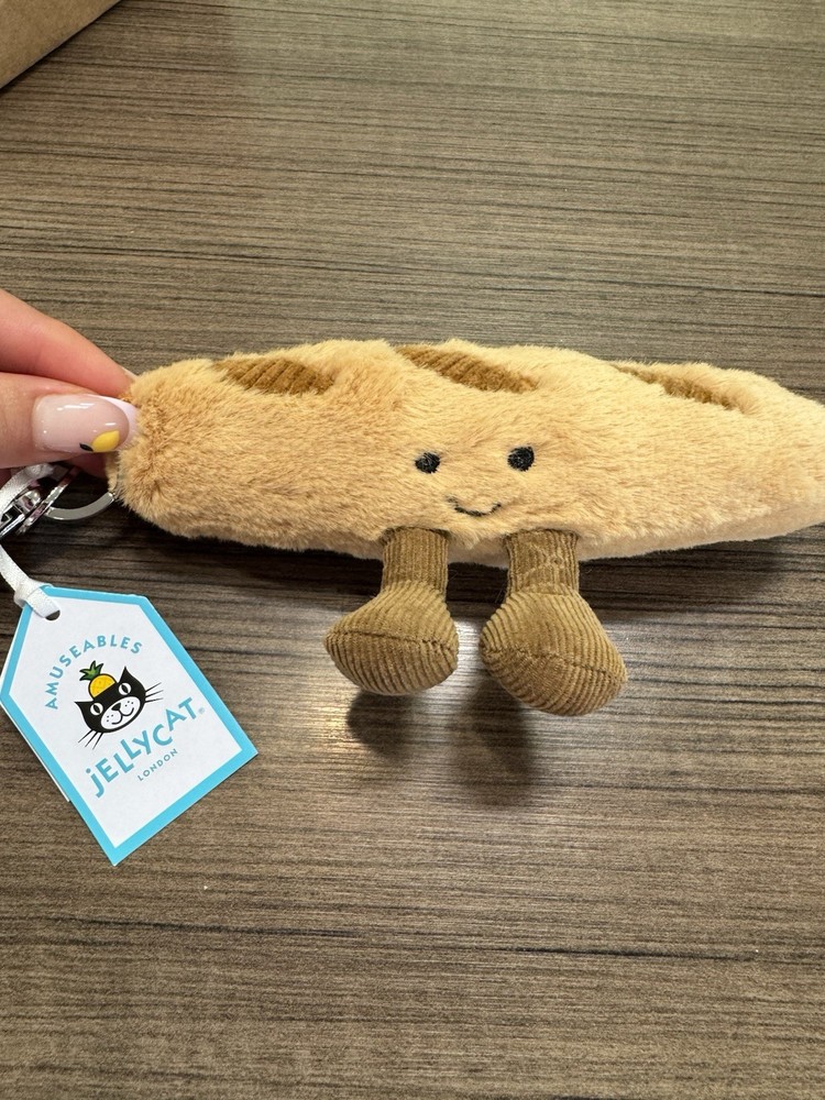 Jellycat Amuseables Baguette Bag Charm with Dust Bag Fast US Shipping