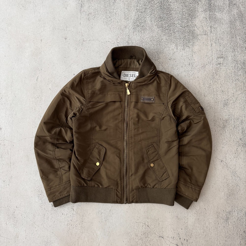Vintage 90s Diesel Bomber Jacket Womens Size M Brown