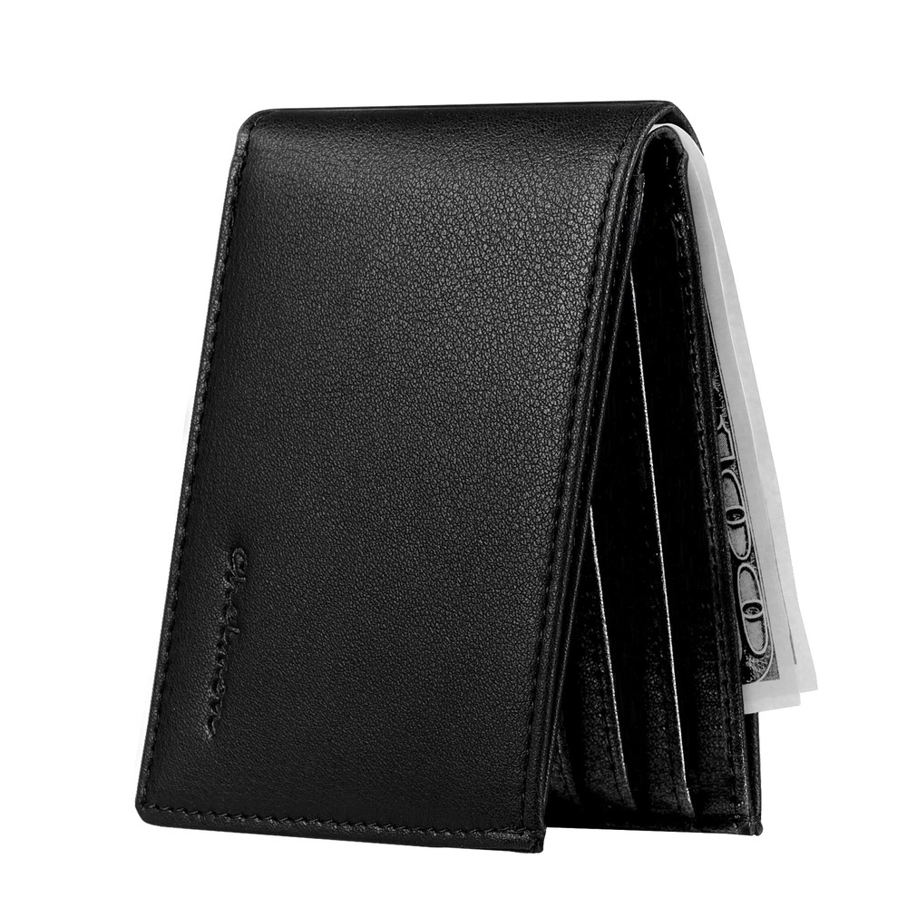 Slim RFID Blocking Men's Wallet with ID Window – Minimalist Front Pocket Design