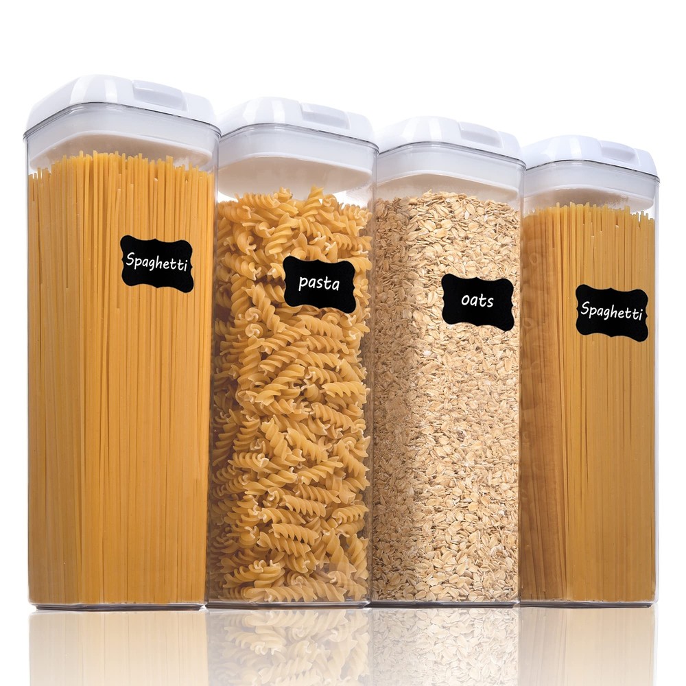 4-Piece BPA-Free Airtight Plastic Spaghetti Pasta Storage Containers Set