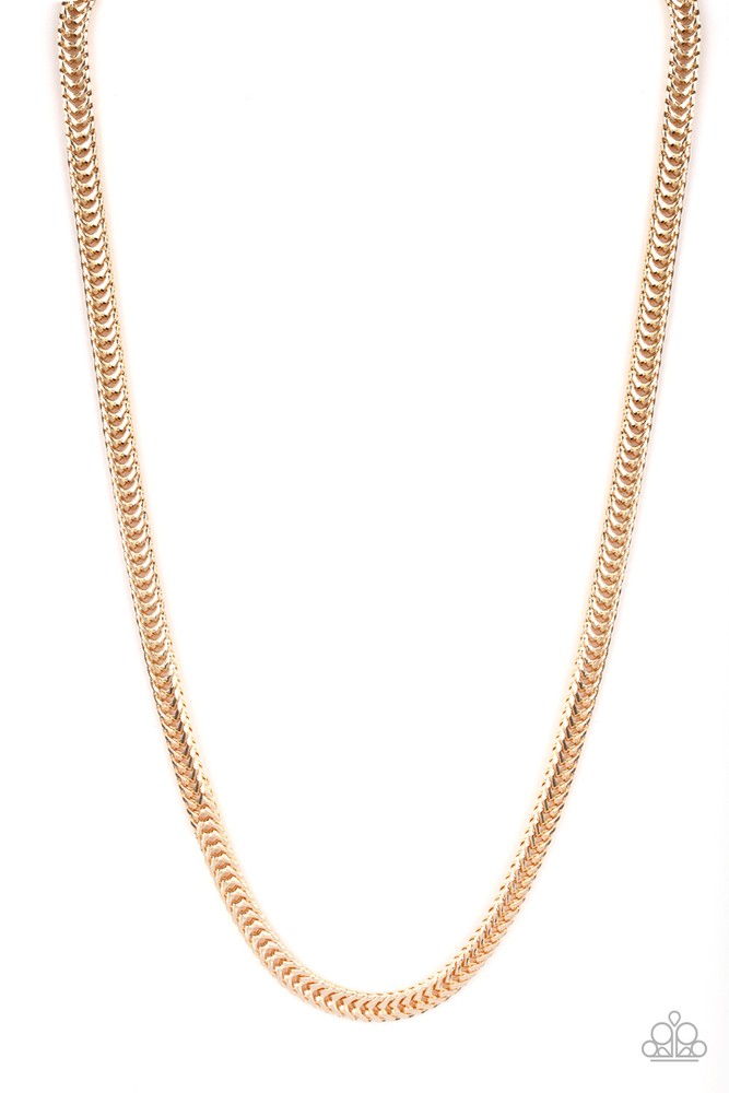 Knockout King - Goldtone - Paparazzi Accessories Men's Necklace