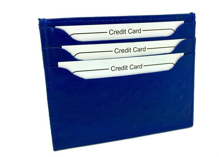 Slim genuine leather card holder wallet with 7 slots for credit cards and ID  -image