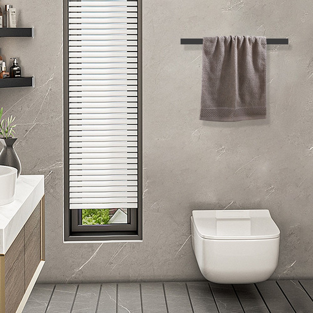 12inch Black Shower Door Handle Sliding Bathroom Door Handle Towel Rail +a Shelf