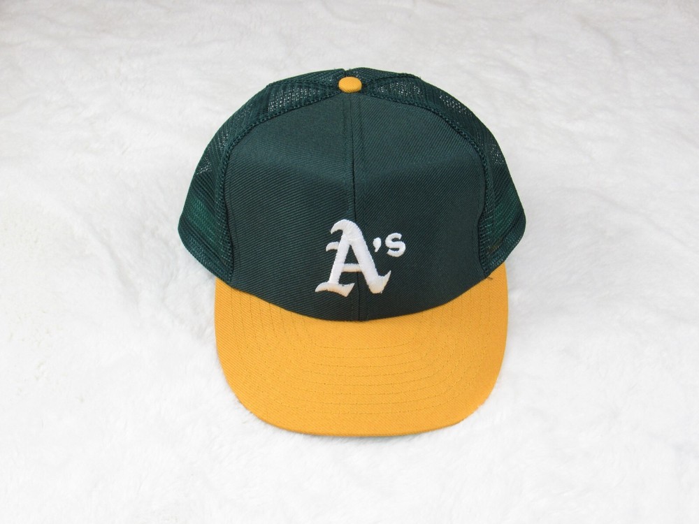 Vintage 80s 90s Oakland A's Athletics Annco MLB Mesh Trucker Snapback Hat M/L