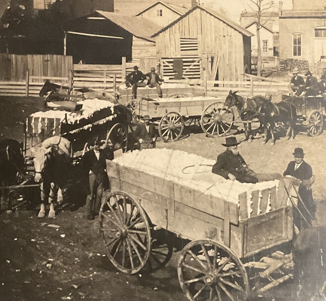 Greenville TX Horse Drawn Wagons Waiting At Cotton Gin c1920s Keystone 9508 SB1