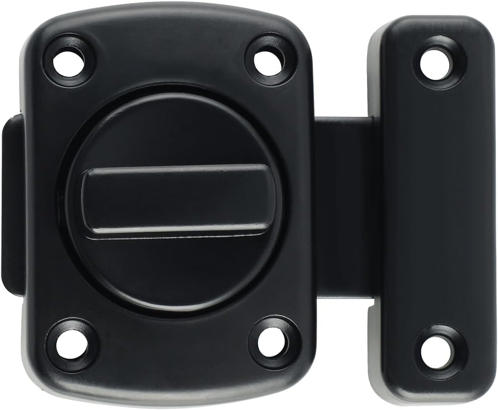 Double-Sided Gate Latch Slide Bolt Lock, Black Safety Hardware