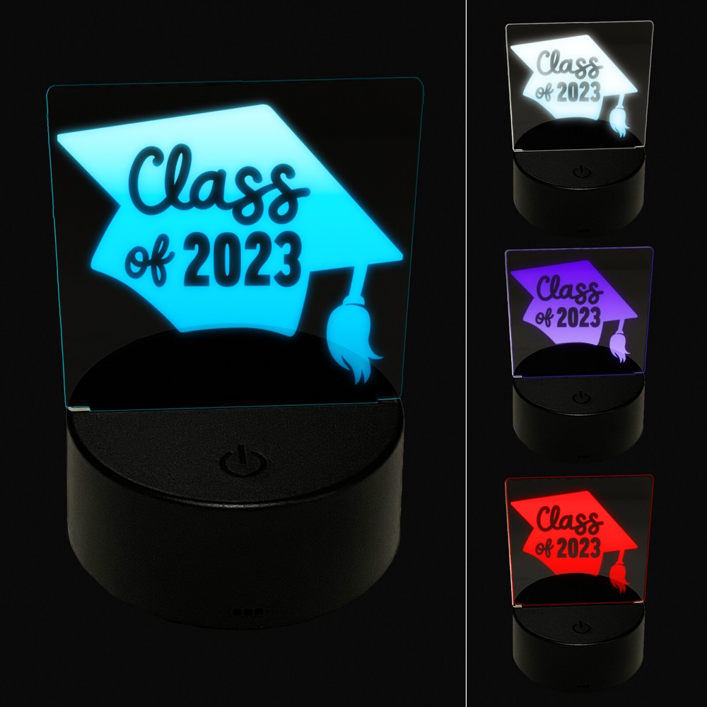 3D Illusion LED Graduation Night Light for Class of 2023 Cap Design