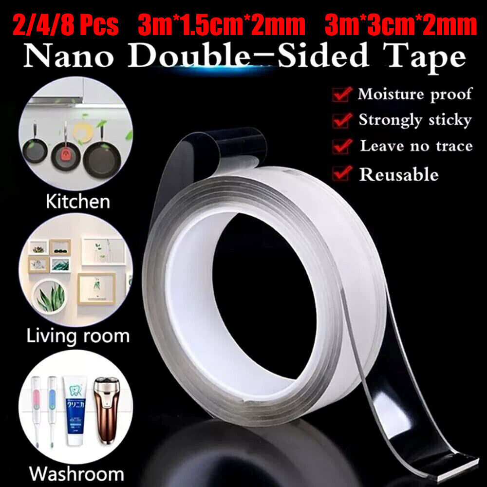 Nano Super Tape Double Sided Heavy Duty Reusable Adhesive Stick Transparent Tape