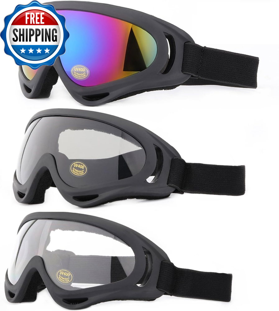 Ski Goggles, Pack of 3 Snowboard Goggles for Kids,Boys,Girls,Youth, Mens Womens