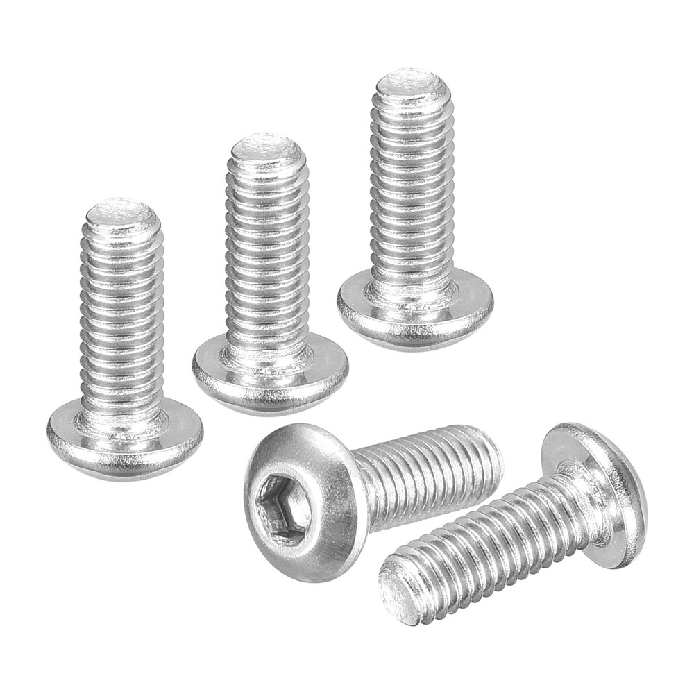 M3-0.5x8mm Button Head Socket Cap Screws 50Pack 304 Stainless Steel Silver
