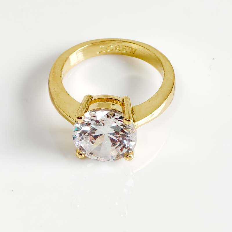 New Jcrew Gold-Plated CZ Ring for Women Party Holiday Jewelry Size 6 Gift