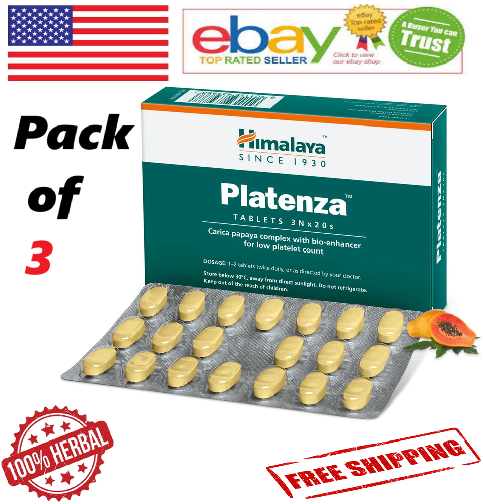 Himalaya Platenza 180 Tabs for Platelet Count Boost with Free Shipping