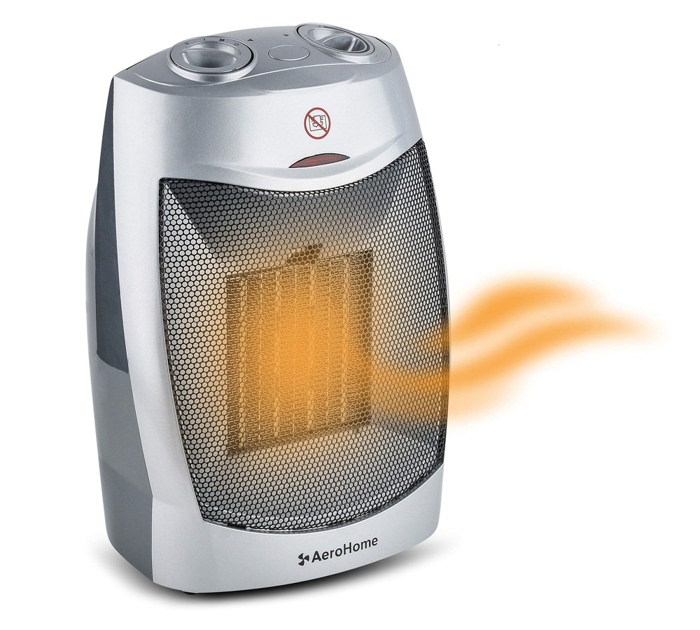 1500W/750W Ceramic Portable Space Heater with Overheat Protection for Indoor Use