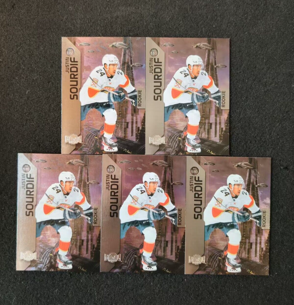 23-24-Skybox Metal Universe HOCKEY JUSTIN SOURDIF ROOKIE LOT(5) #180 TCW