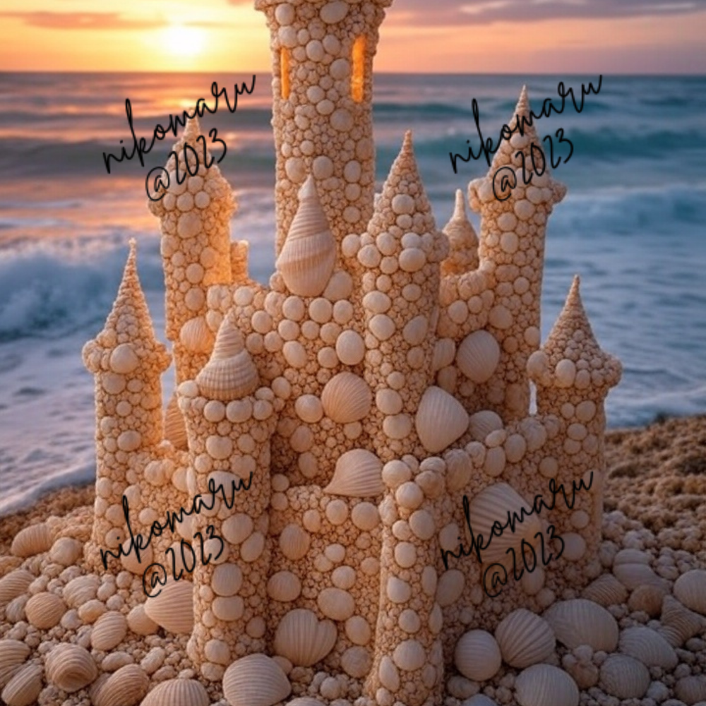 Digital Art Wallpaper Background of Shell Castle for Desktop-image