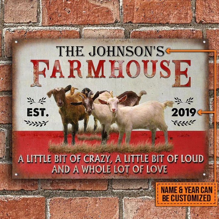 Custom Goat Farmhouse Metal Sign - Classic Farmer Gift-image