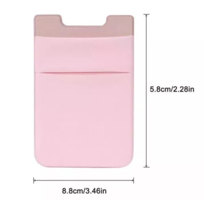 Phone Credit Card Holder Wallet Sticker for Key Adhesive Pink-image