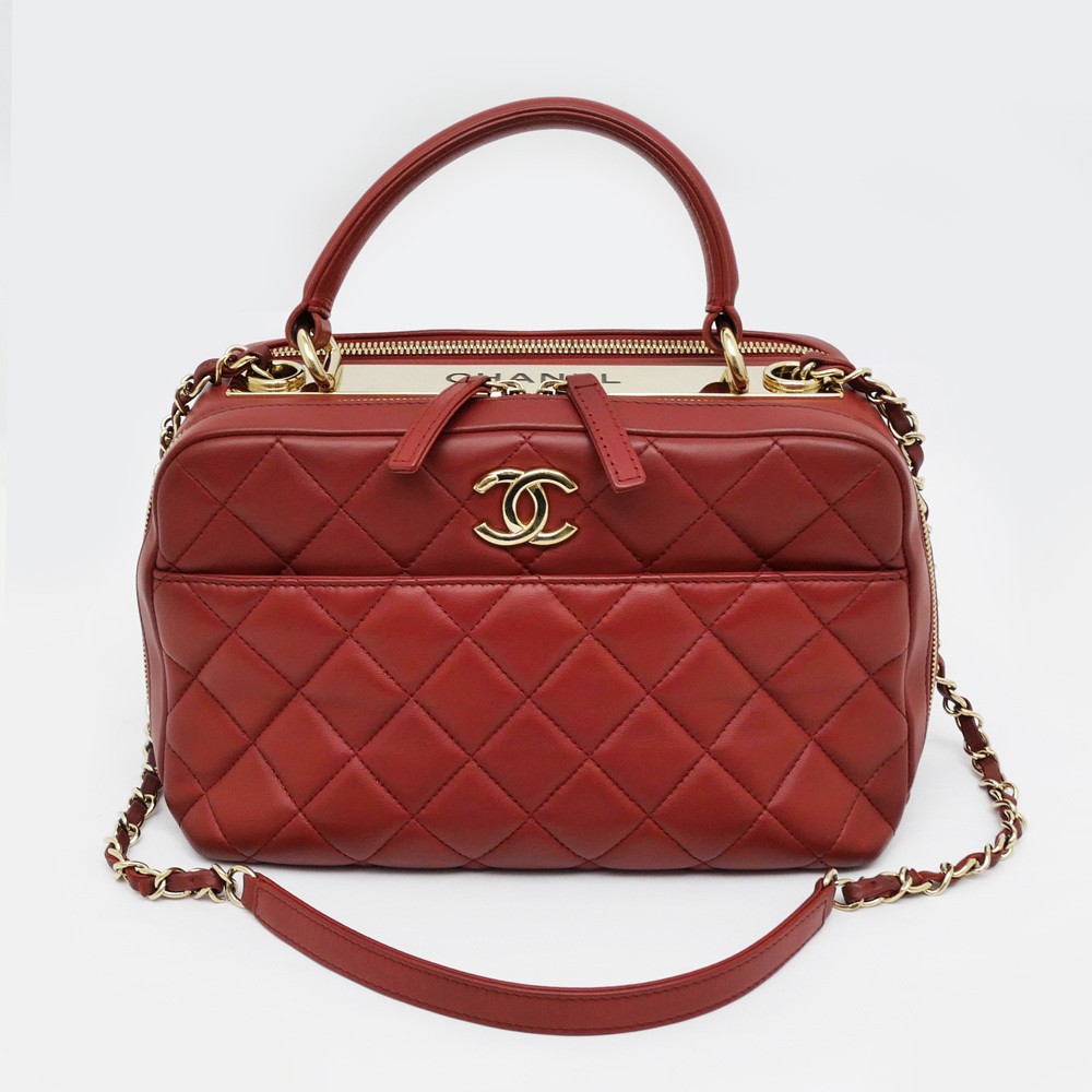 Chanel Matelasse Bowling Bag A92238 in Soft Lambskin with Shoulder Strap 474869