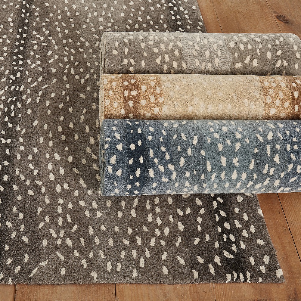 Antelope Mink Wool Tufted Area Rug - Animal Print Contemporary Style for Home Dé