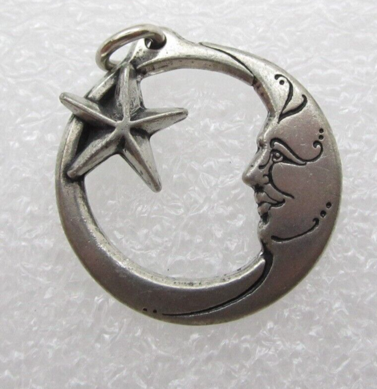 Moon Star Pewter Pepi Lapel Pin (C785)
