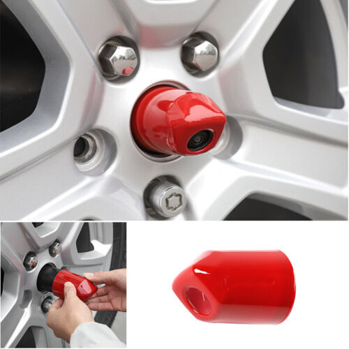 Fit For Jeep Wrangler JL 2018-2021 ABS Red Rear Spare Tire Camera Cover Trim 1pc