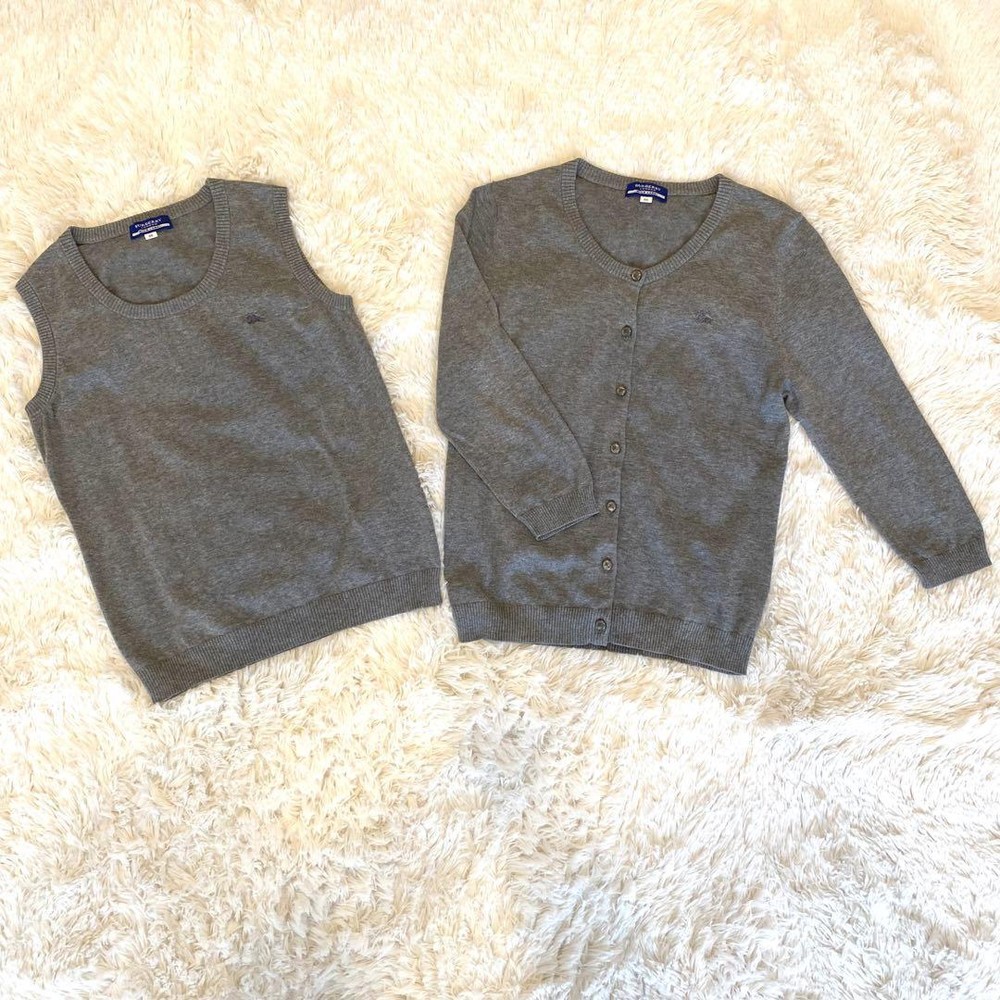 Burberry Blue Label Ensemble Cardigan Sleeveless Knit M - Light Stains - Used