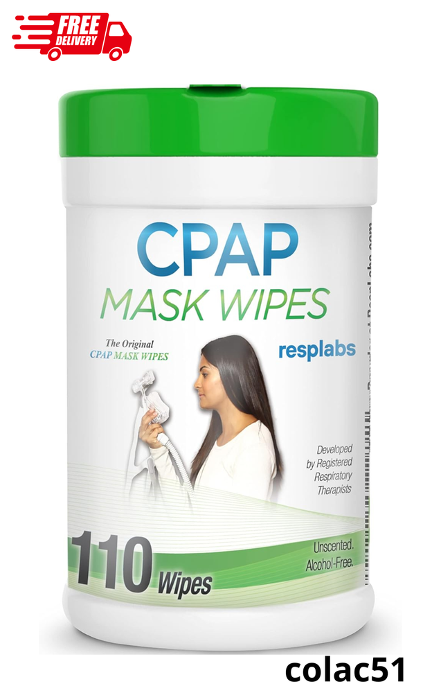 Resplabs CPAP Mask Cleaning Wipes - Unscented, Alcohol-Free Cleaner for All Mask