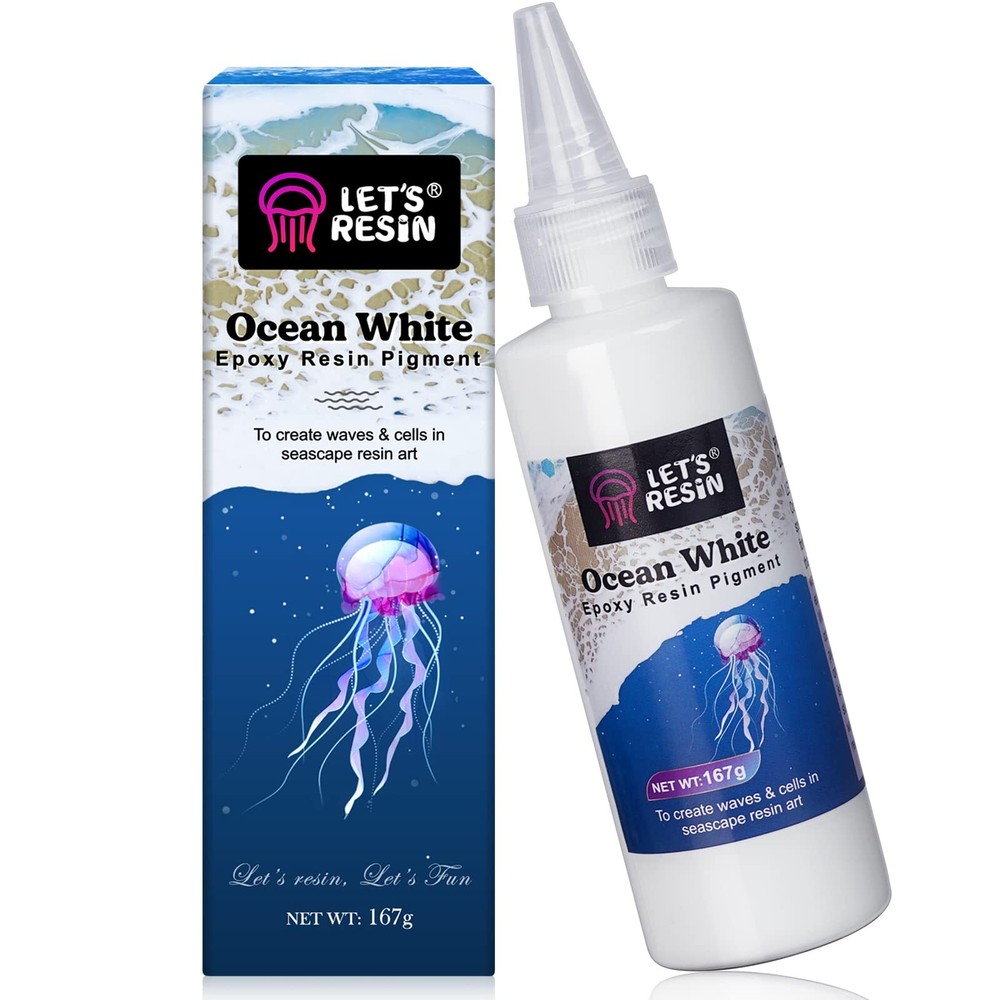 UV-Resistant Ocean White Epoxy Resin Pigment 167g for Coasters & Art Projects