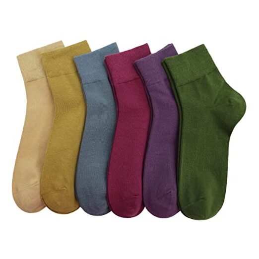 Women's Cotton Socks, Soft Thin Breathable Moisture Wicking 4-8 Multicolor 1