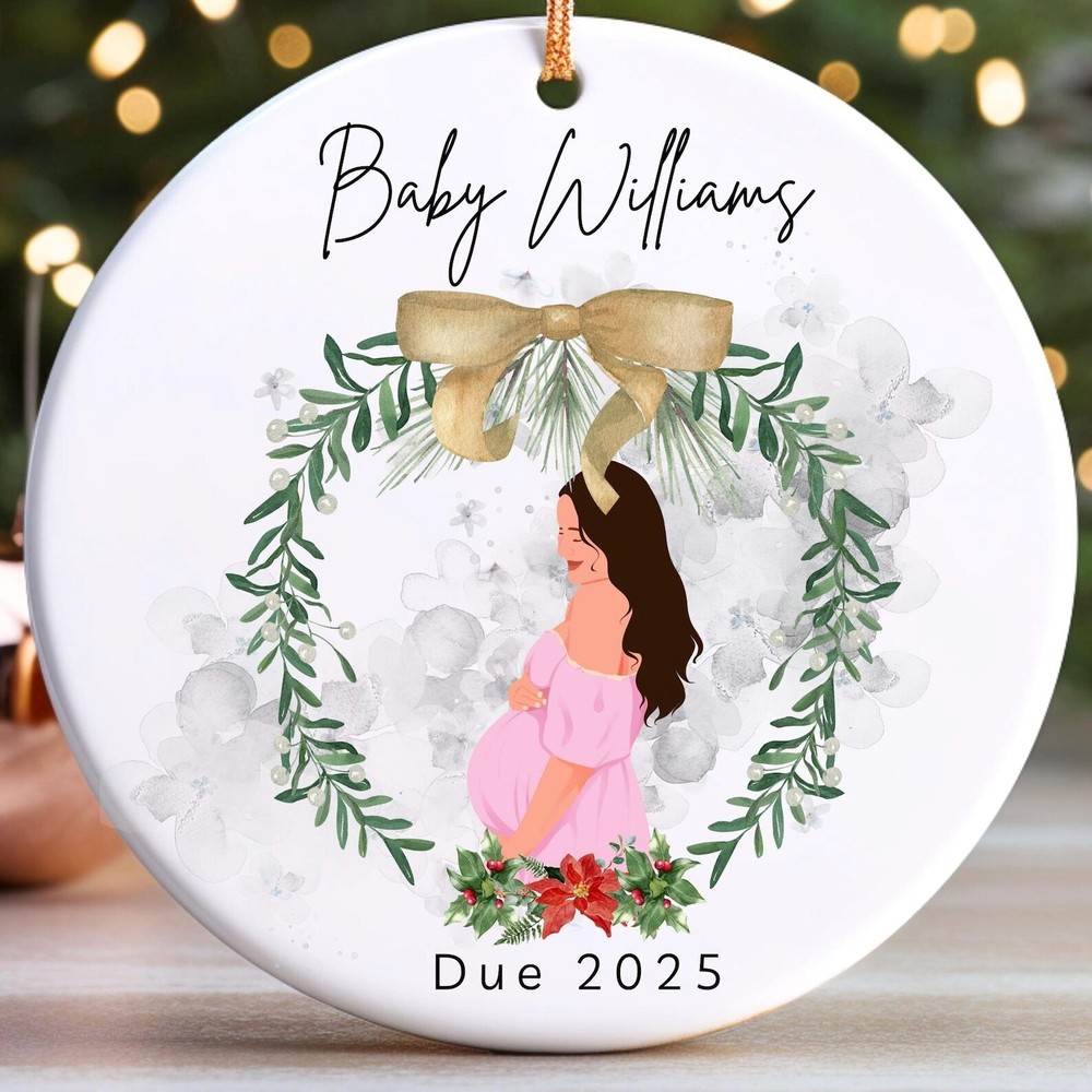 Custom Pregnancy Announcement Ornament – Christmas Keepsake Gift