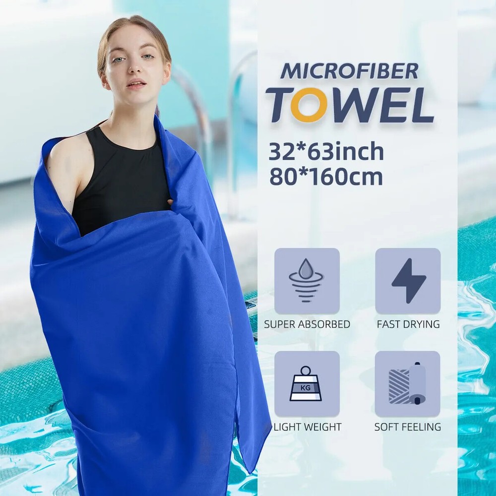 Ultra-Absorbent Quick-Dry Microfiber Towel for Travel Sports Beach Gym