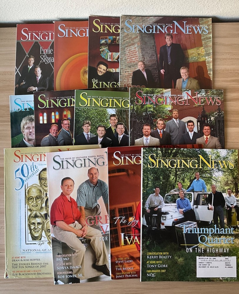 Singing News Southern Gospel Magazines 2007,  Lot of 12 Rare
